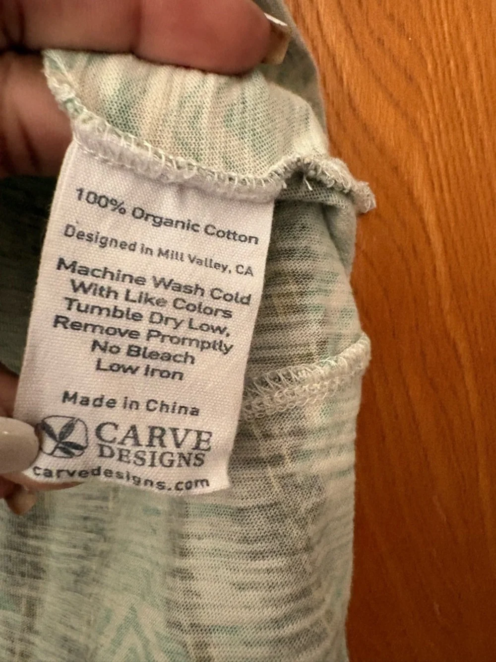 Carve Designs Mint and Gray Chevron A-Line organic cotton midi Skirt XS - Picture 3 of 7
